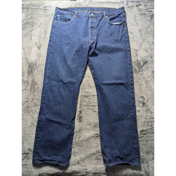 Levi's Other - Levi's 501 Button Fly Straight Leg Jeans Men's Size 42x32 Dark Wash